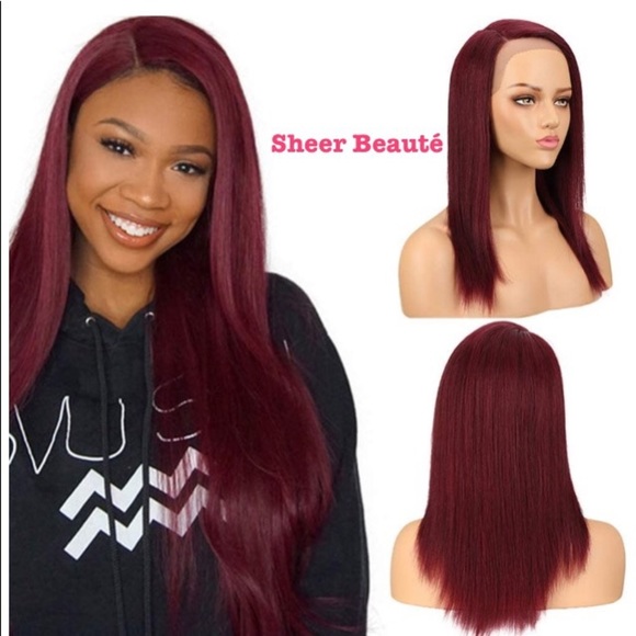 Sheer Beauté 18” Burgundy Red Lace Front Wigs